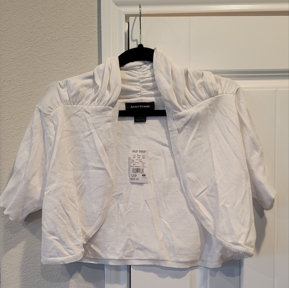 Open Front Lightweight Short Sleeve Shrug